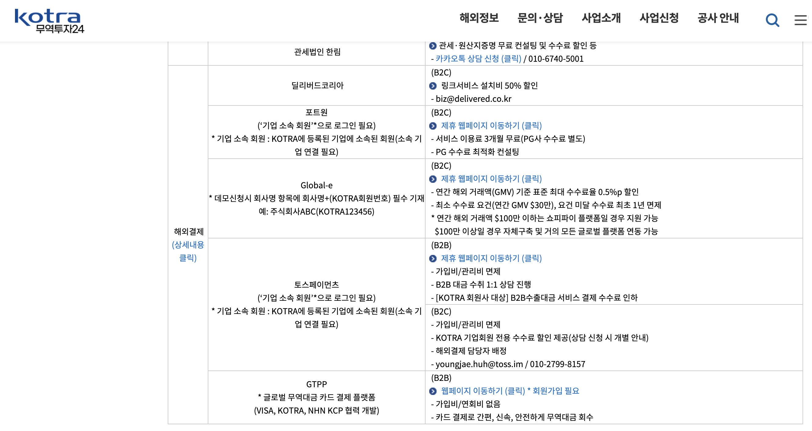 코트라 수출물류 협업 네트워크 해외결제
